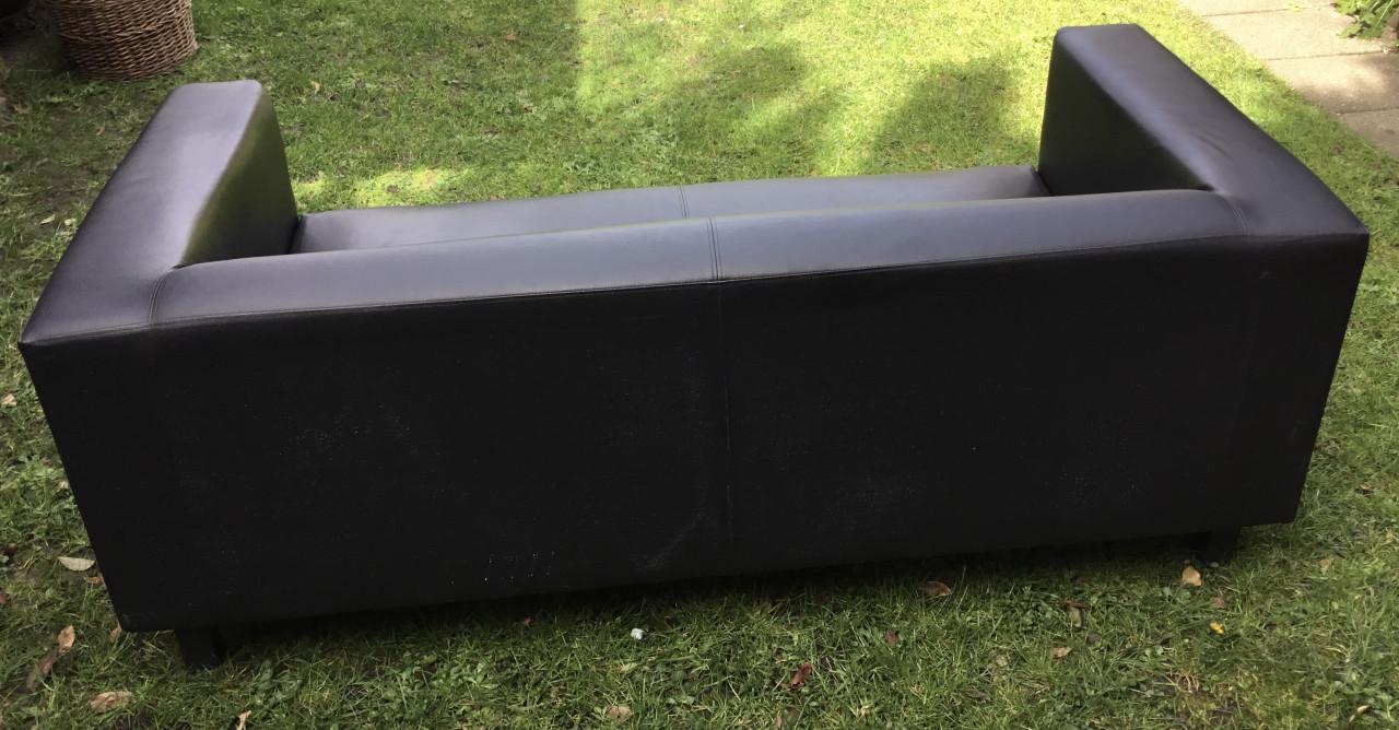 2,5 zits lederen design zitbank met gelijke leuningen