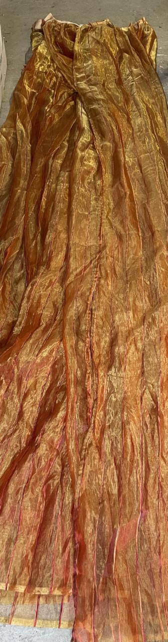 Oranje/goudkleurige vitrage