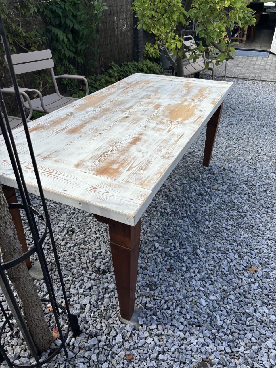 Tafel, hout met whitewash blad
