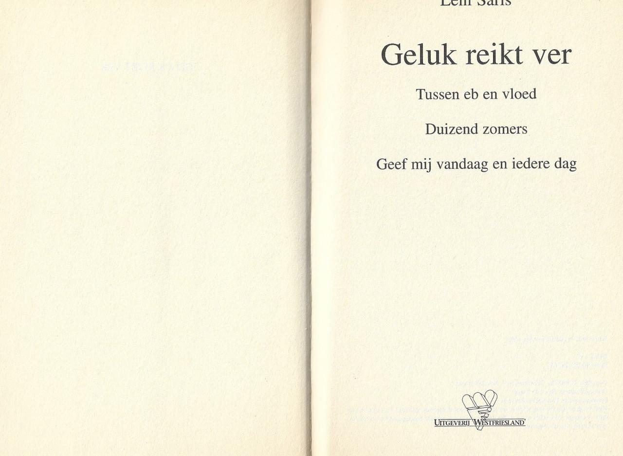 Boeken   B  60   Geluk reikt ver Leni Saris  480 bladzijden