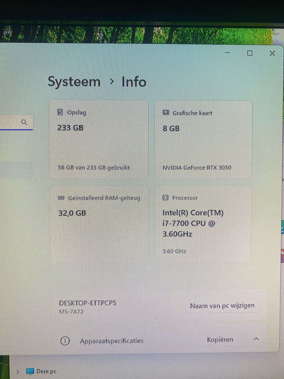 Complete i7 Computerset 32 gb ram/Rtx 3050 8 gb