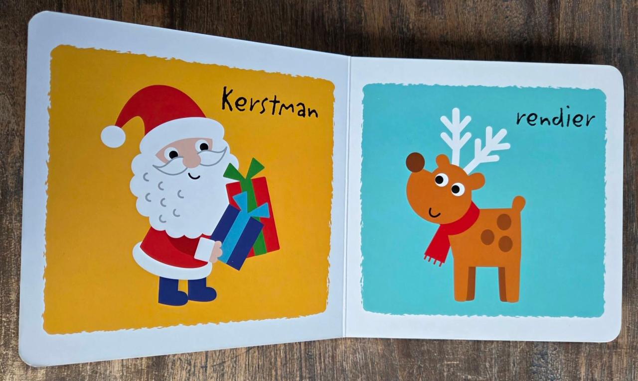 🎈Kartonnen boekje ' Mijn dubbeldik woordenboek Kerst'.