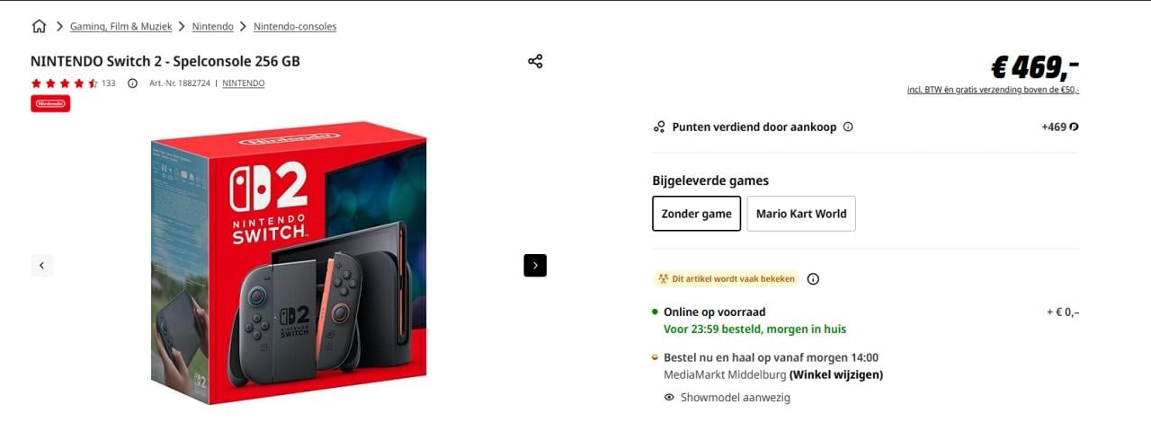 NINTENDO Switch 2 - Spelconsole 256 GB - HELEMAAL NIEUW -