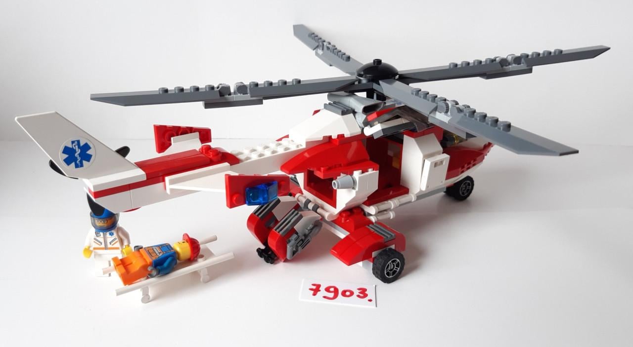 Lego City 7903:  ziekenhuis reddingshelikopter en 3 minifiguren