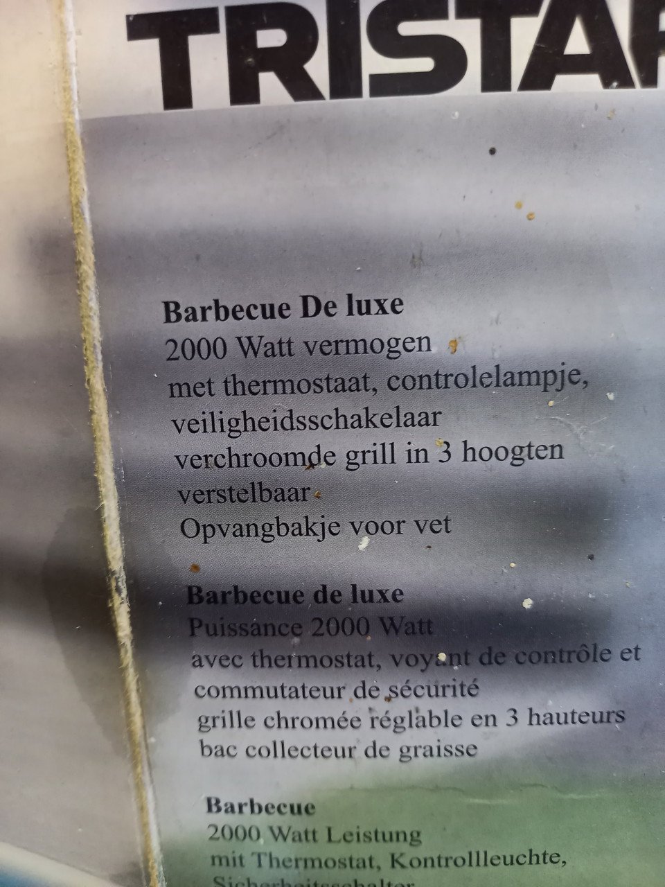 Barbecue tristar, tafelmodel zo goed als nieuw