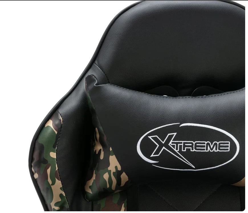Game Racestoel kunstleer zwart en camouflage casaXL