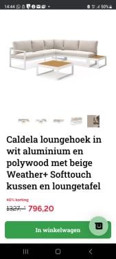 Keurig z.g.a.n. wit aluminium tuinset 50% voordeel.