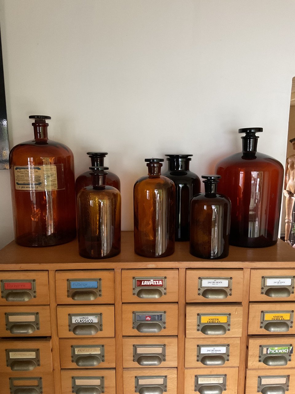 Oude apothekersflessen