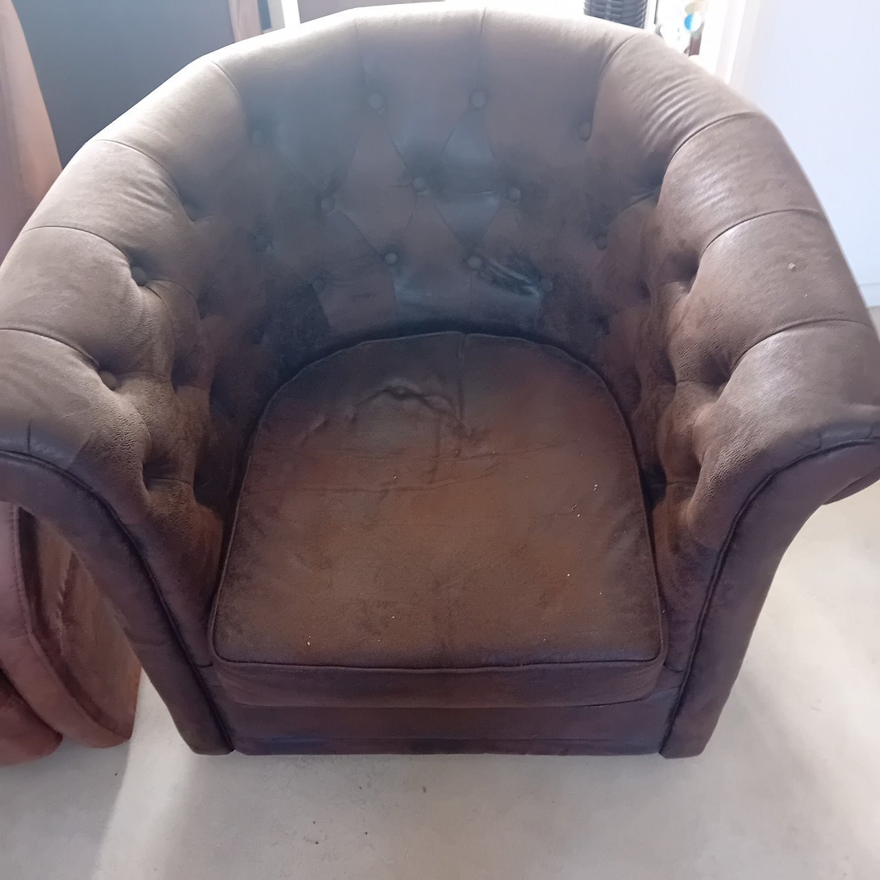 Kuipstoel chesterfieldlook bruin