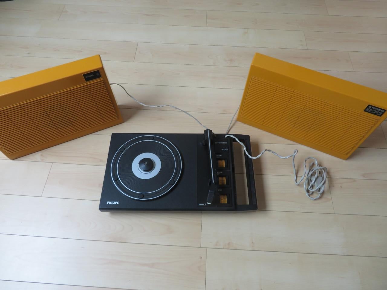 Philips draagbare retro stereo platenspeler