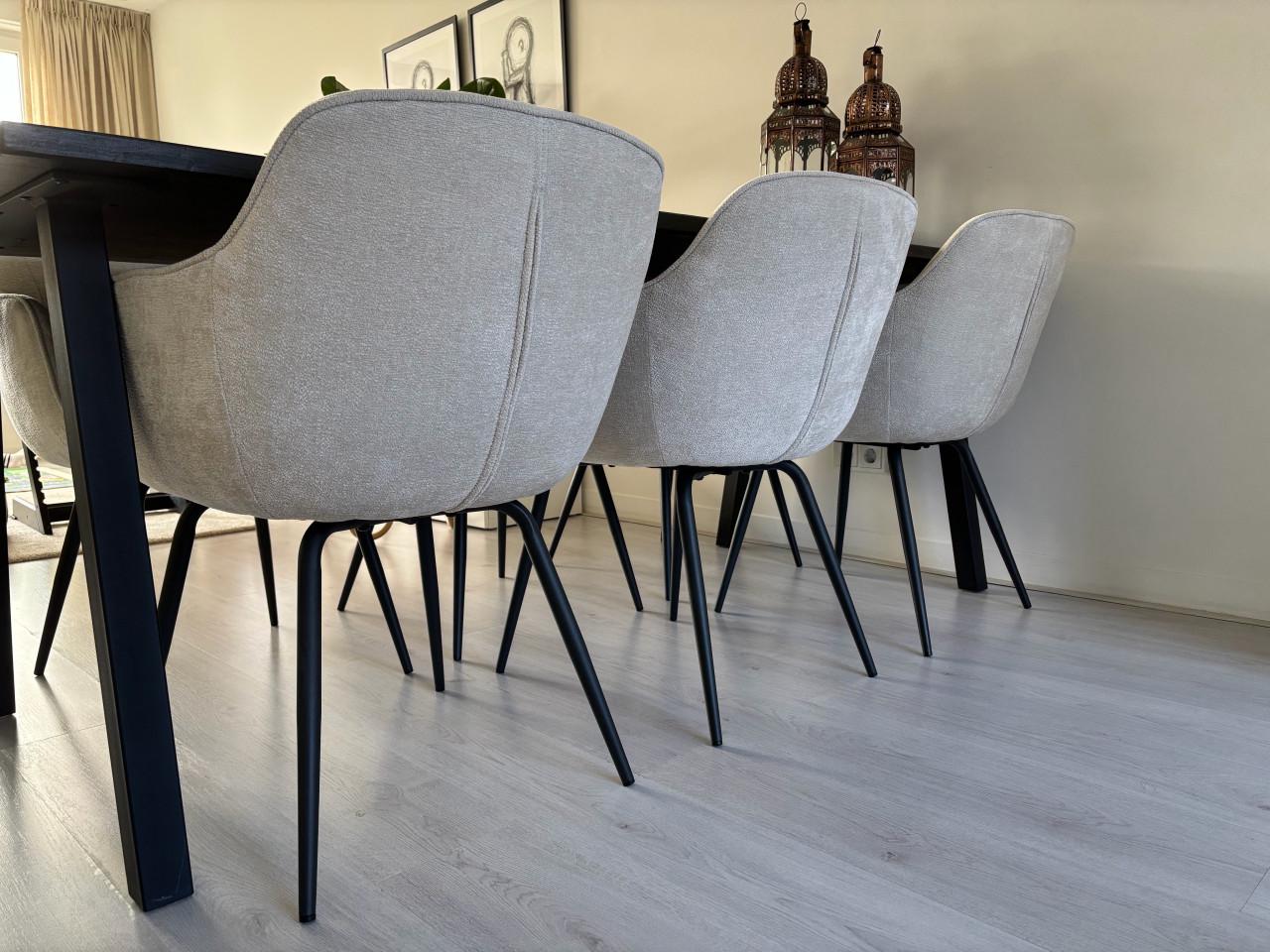 6 Eetstoelen (Kwantum Como Crème)