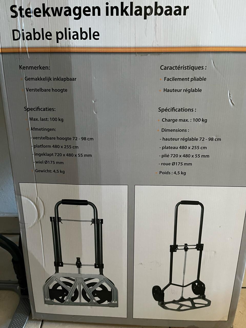 Steekwagen inklapbaar 100 kg