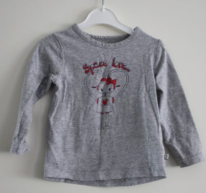 Grijs shirtje maat 80