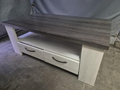 Moderne Salontafel met Lades - Grijs/Wit Houtlook