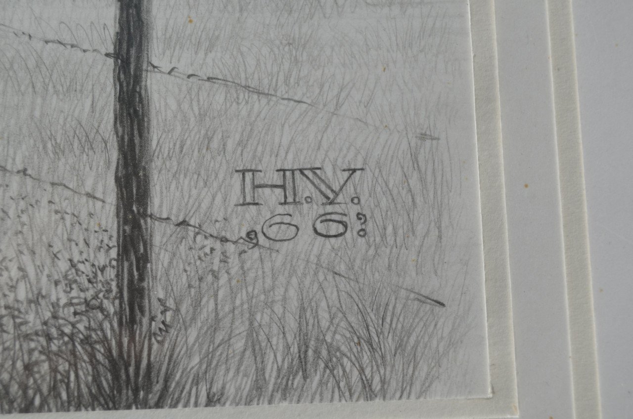 10 x Hendrik Voskuijl (1893 - 1980) potloodtekeningen (3) o.a. Ommen