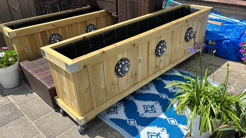 Zeeuwse knop bloembakken projecten ter inspiraties L200 x B48 x H55