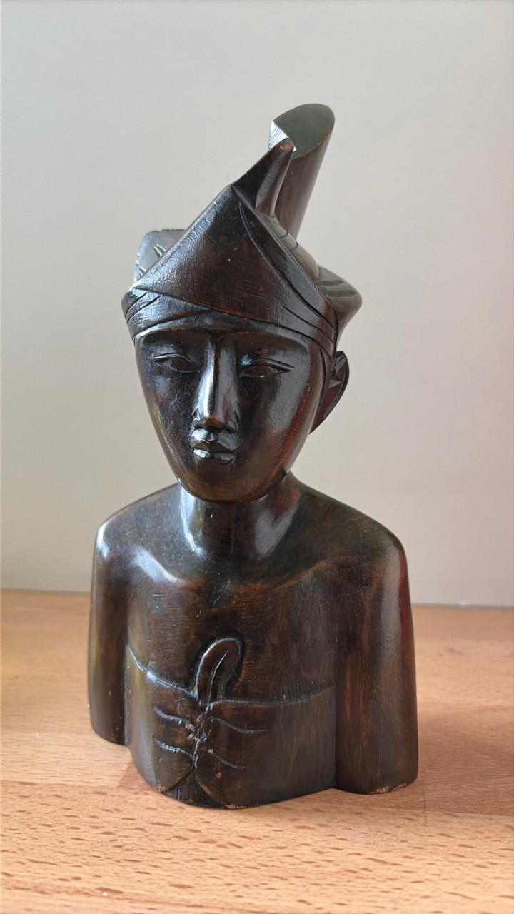 Vintage Balinees Buste Man/Bruidegom Jaren '40/'50
