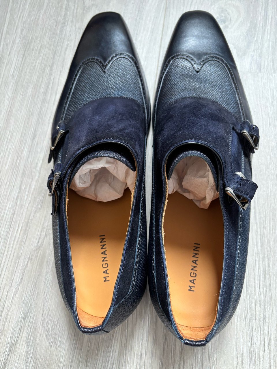 Magnanni Navy Blauw Dubbele Gesp - Maat 45 Nieuw in doos