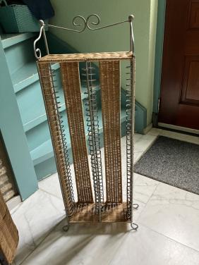 Vintage rotan / rieten CD-toren