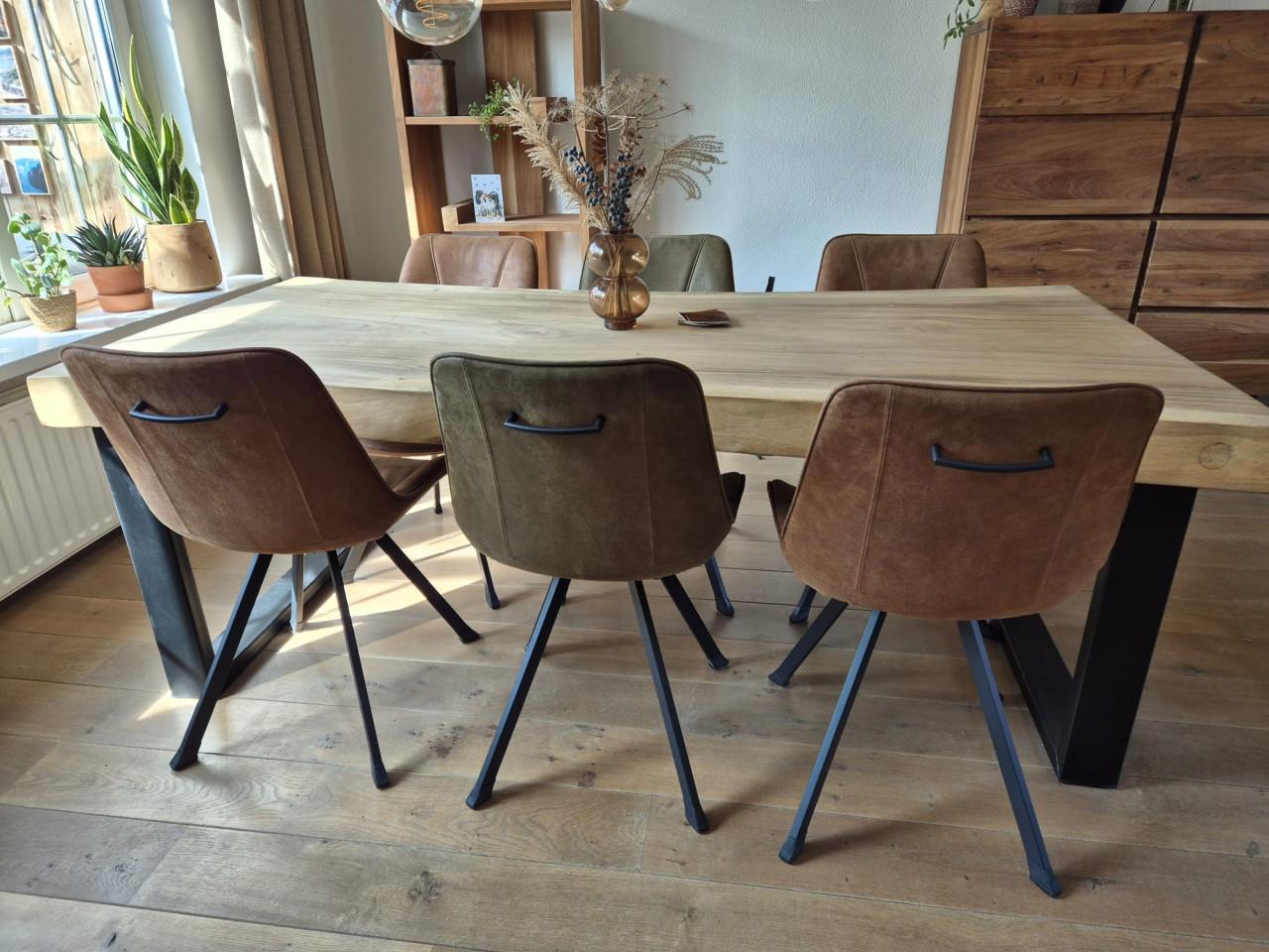 6 eetkamer stoelen van microvezel