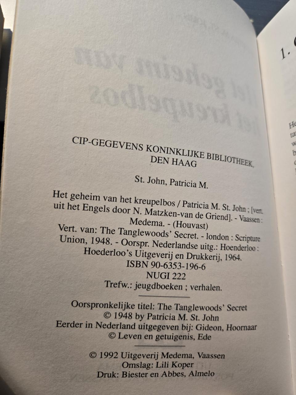 Boek: het geheim van het kreupelbos 1992