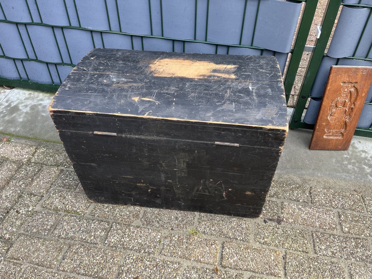 Houten kist zwart Antiek