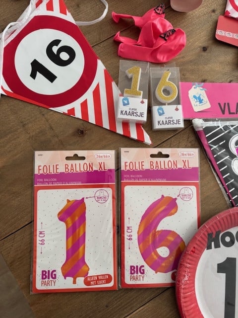 "Sweet 16" feest, verjaardagsversiering, feestversiering