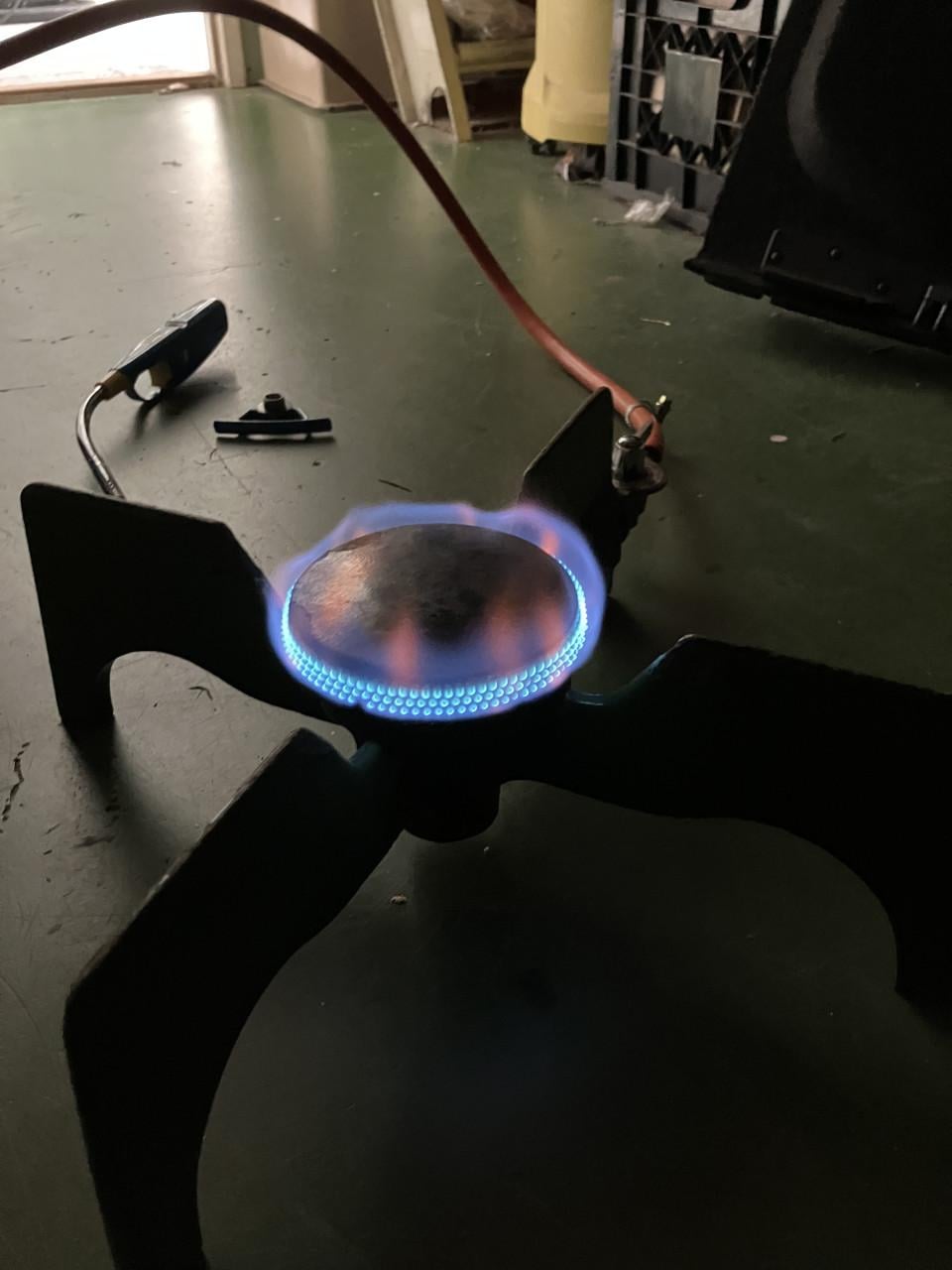 Grote gasbrander, kookpit