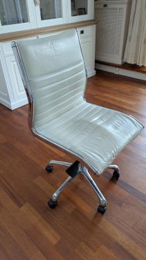 Wit leren bureaustoel - gratis afhalen