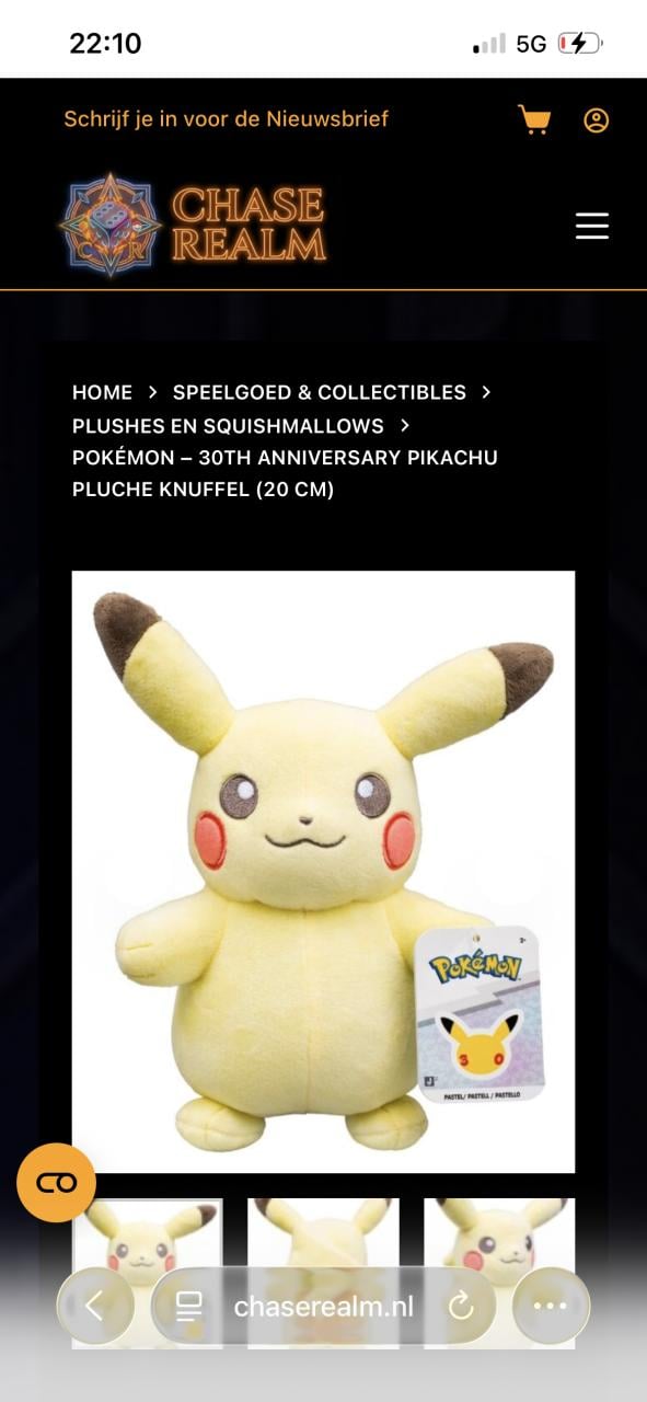 Pokémon – 30th Anniversary Pikachu Pluche Knuffel (20 cm)