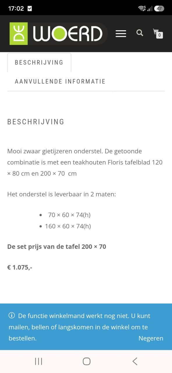 Stoere eettafel met gietijzeren onderstel