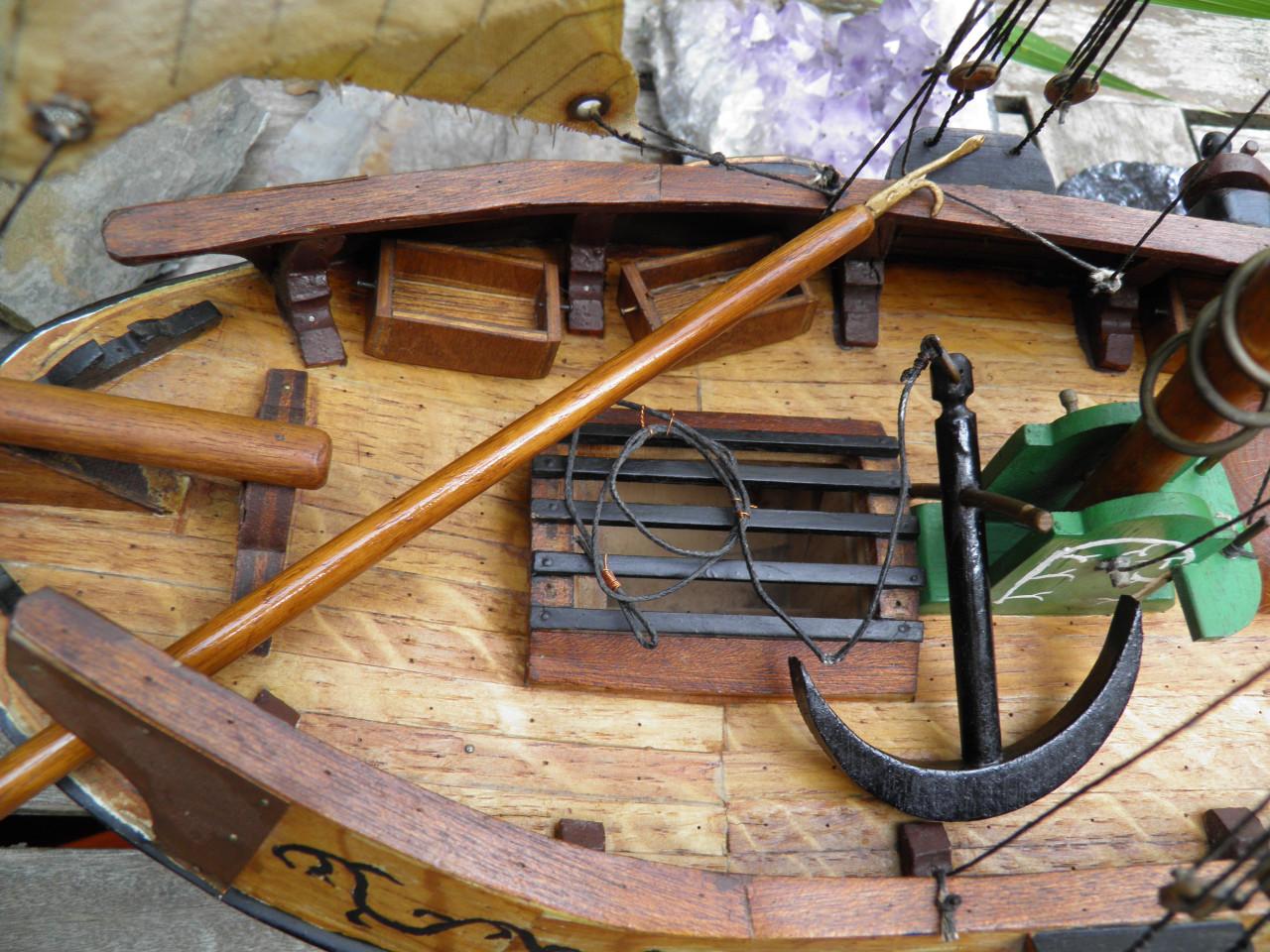 Houten vissersboot, model, handgemaakt
