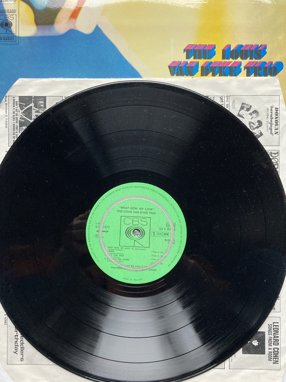 LP Trio Louis van Dijk What now, my love S 52521 CBS
