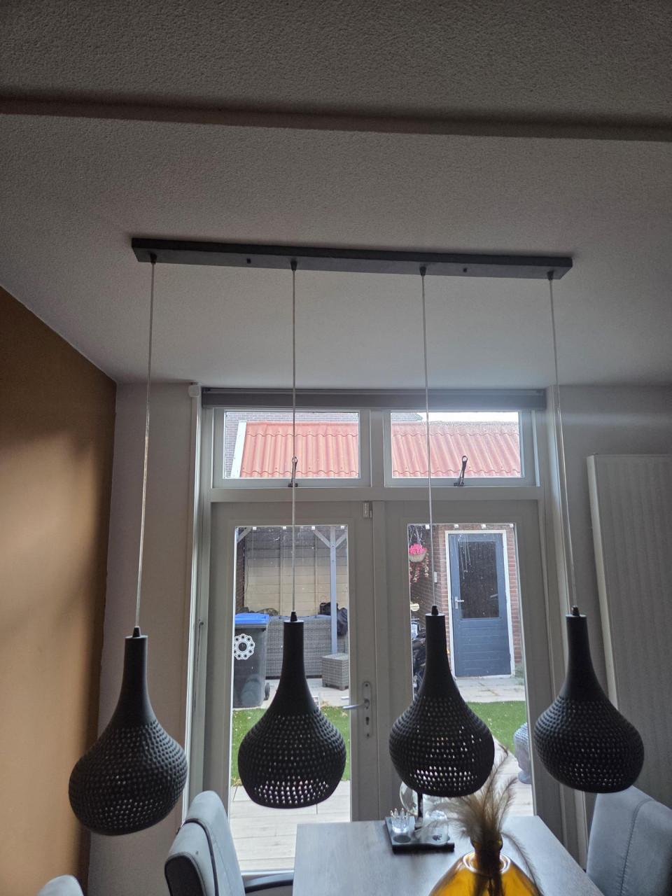 Hanglamp,afm:150x130x25cm,grijs / metaal / betonlook