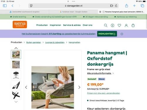Hangmat - staal voet