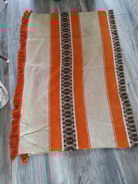 Vintage jaren 70 plaid/ sprei/ tafel versiering
