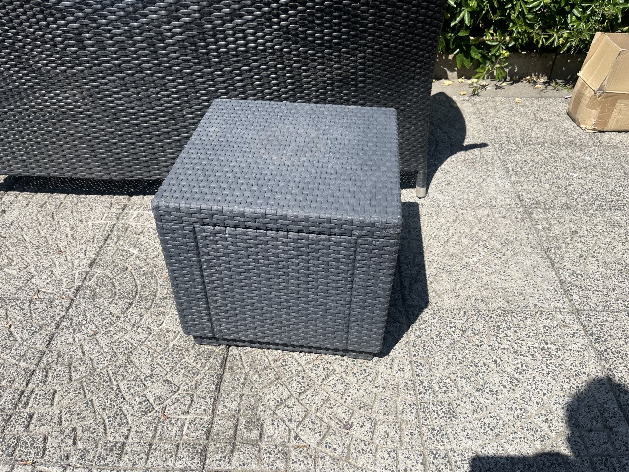 Tuinbankje met tafel, en los tafeltje kunststof  Antraciet