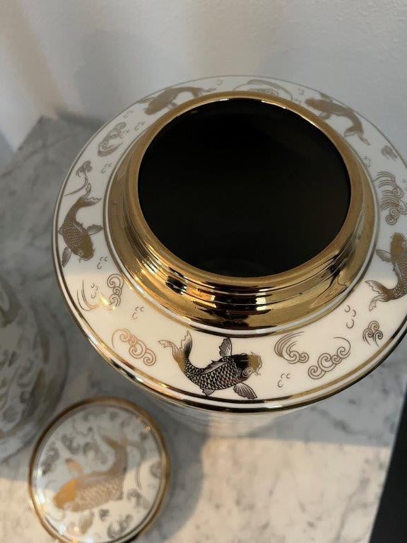 Set grote vazen - gouden koi karpers