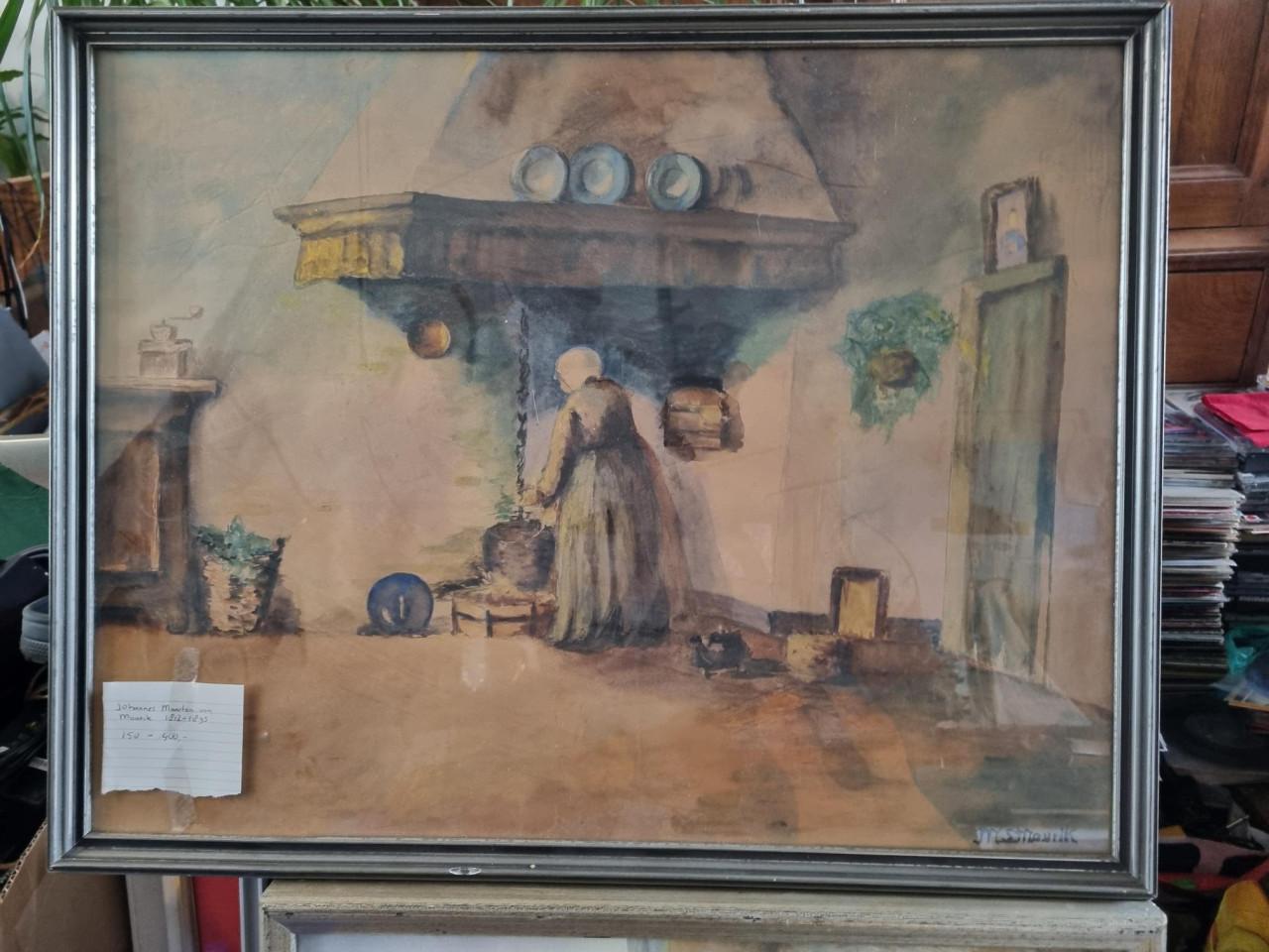 Schilderij VEERSE KerkToren & Woonkamer met openhaard "Gelach-kamer "