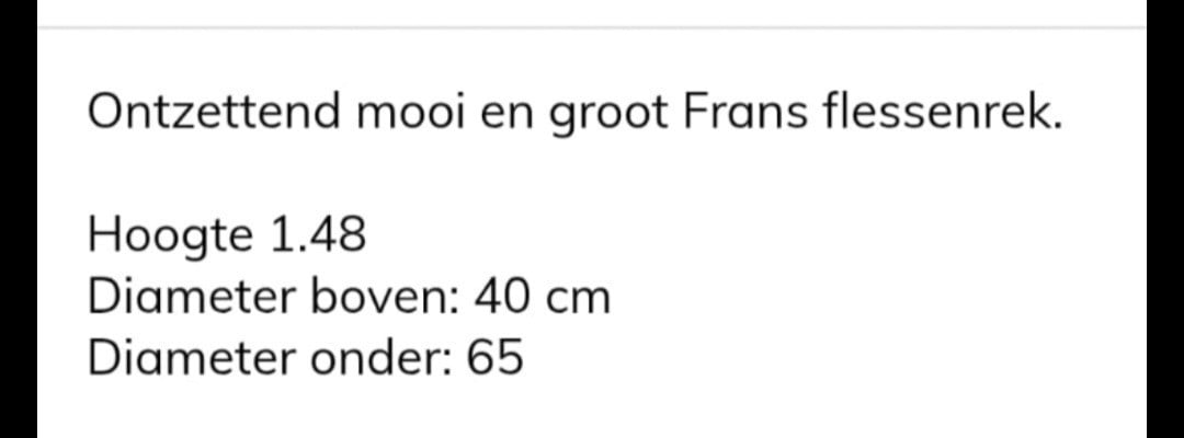 Brocant Frans flessenrek