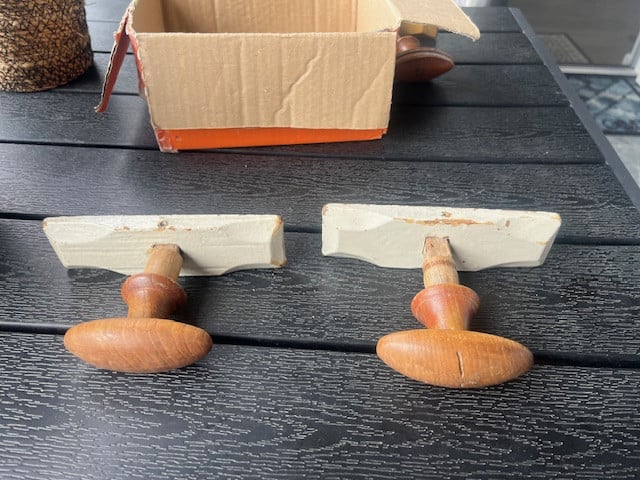 Houten ovale deurkruk