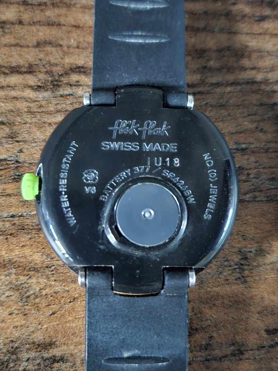 Zgan Flik Flak Green ahead - Zwart/Groen Kinderhorloge