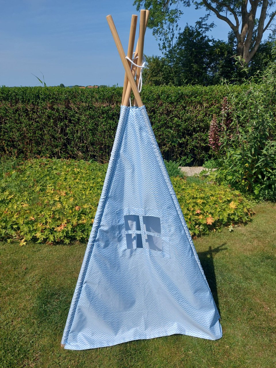 Z.g.a.n. blauw witte tipi tent