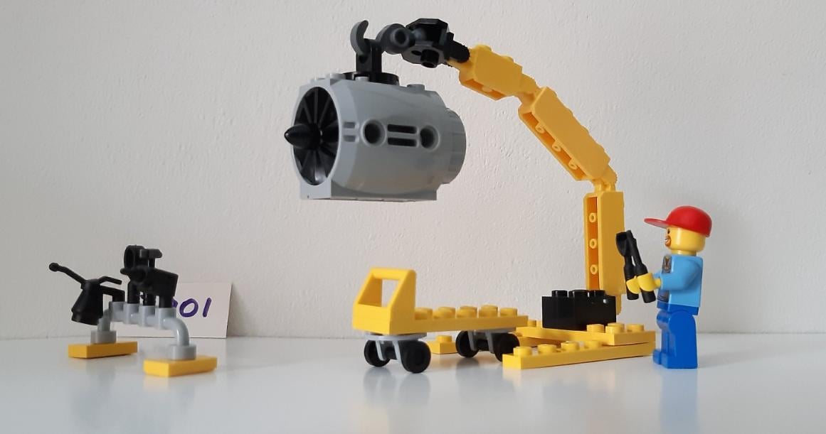 Lego City 7901: Vliegtuigmonteur, vliegtuig onderhoud
