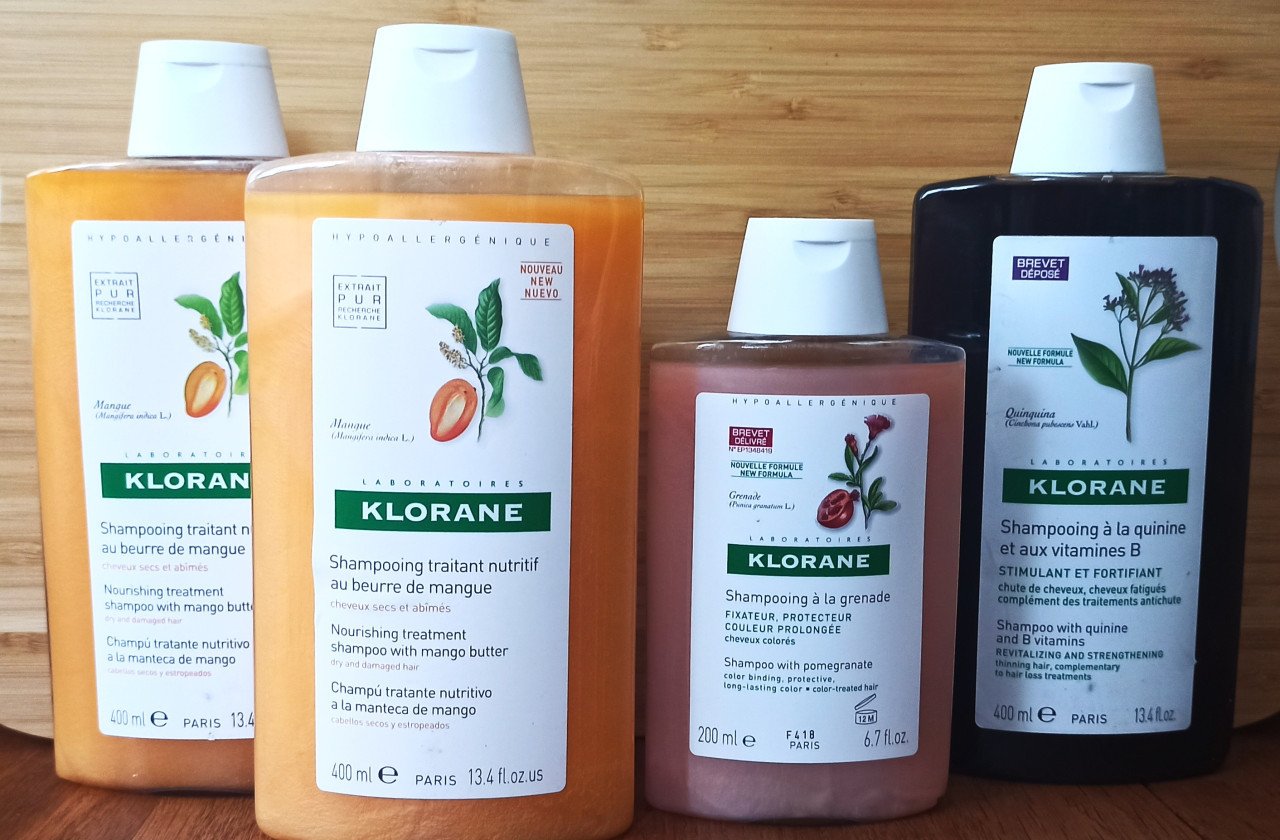Klorane Shampoo  Mango 400ml x 2 / Kinine 400ml / Granaatappelextract 200ml