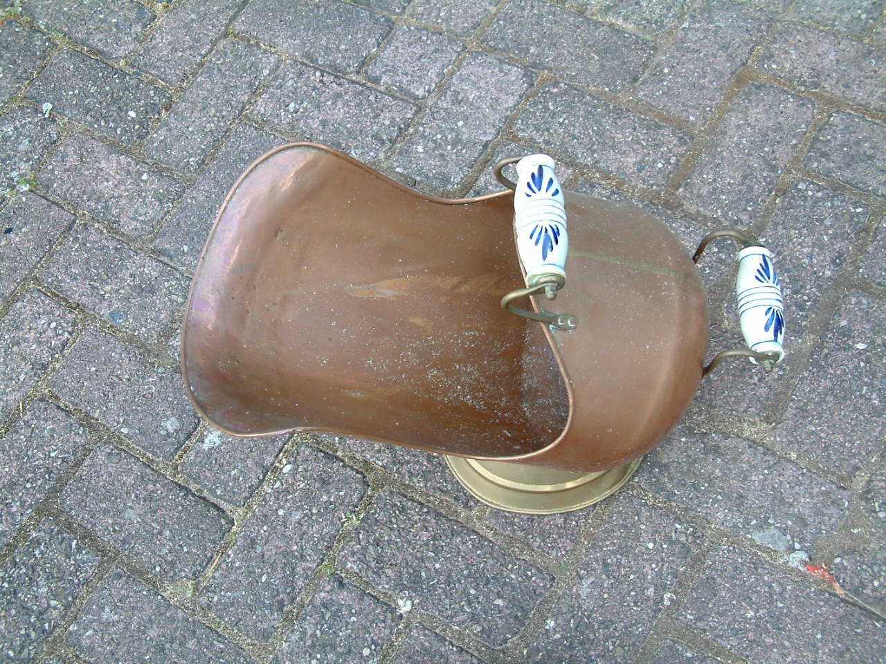 Openhaard -kachel houtbak koper