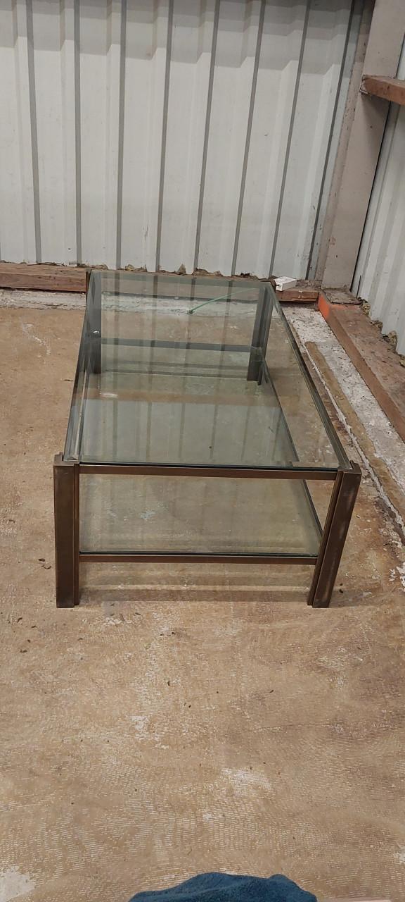Salontafel messing glas