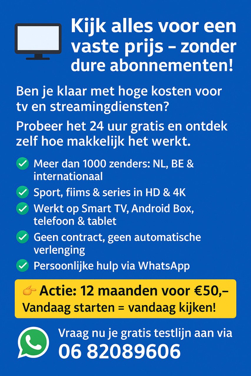 Stop met dure tv-abonnementen – kijk 12 maanden voor €50