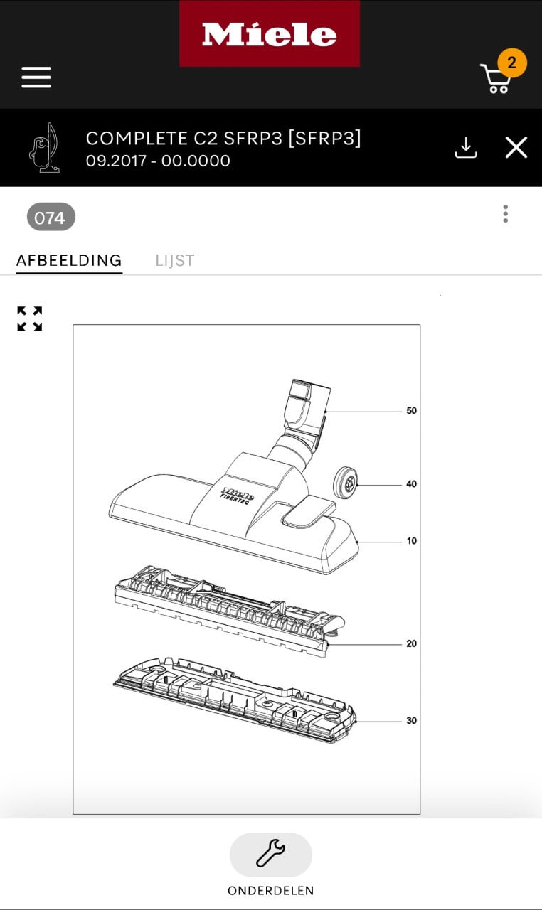 Miele C2 stofzuigermond