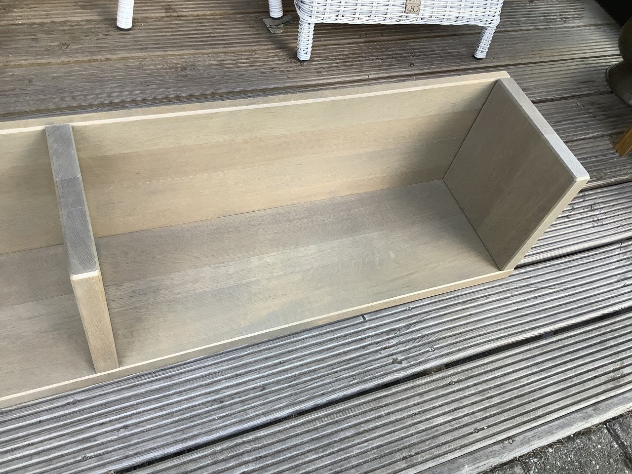 Boekenplank van massief eiken ( Grey wash ) 153cm breed